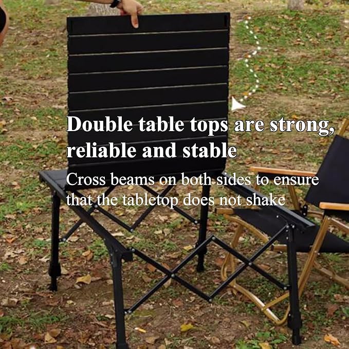 Aluminium Height Adjustable Egg Roll Camping Table – Portable Outdoor Table 89cm ECOTREK