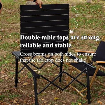 Aluminium Height Adjustable Egg Roll Camping Table – Portable Outdoor Table 89cm ECOTREK