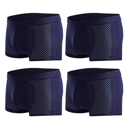 Men's Modal Boxer Shorts — Breathable Mesh Mid-Waist Underwear | Single & 4-Pack