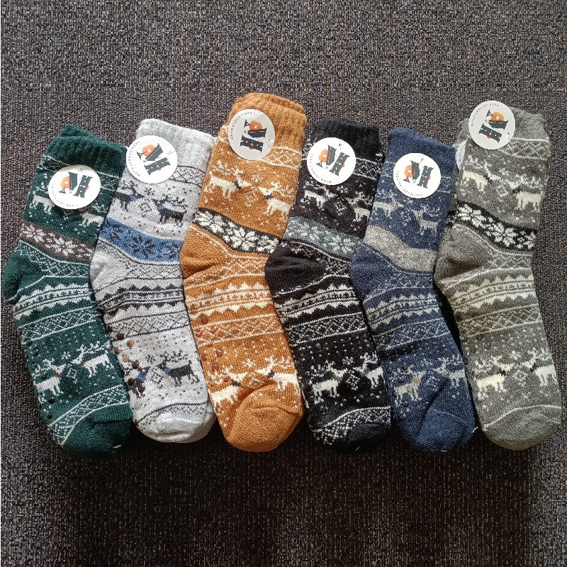 4 Pairs Mens Slipper Fuzzy Socks Winter Super Warm Soft Socks with Grippers dealonline.co.nz