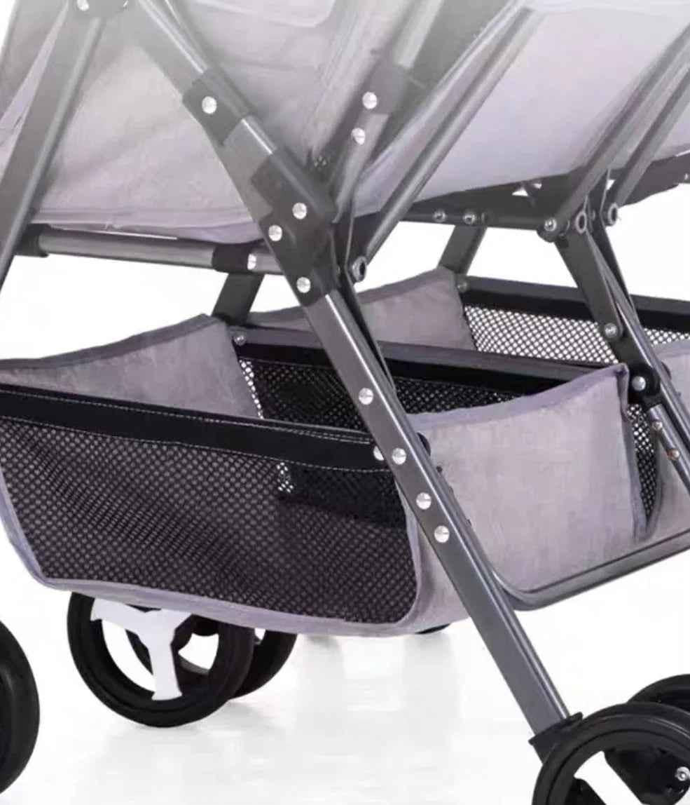 Black 2-Way Folding Compact Double / Twin Stroller + Rain Cover