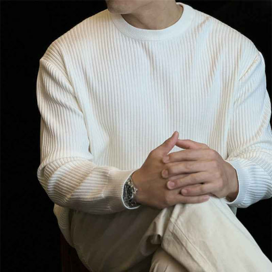 Casual Striped Knitted Sweater for Men
