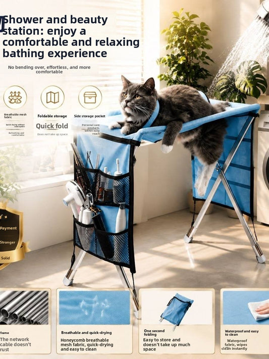 Fold & Groom Pet Grooming Table for Cats & Dogs