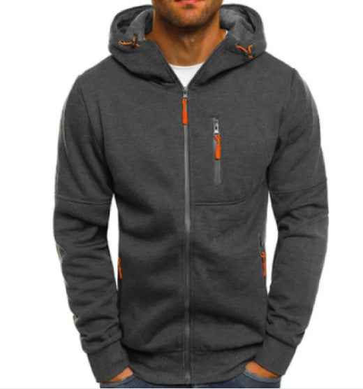 Men's cotton hoodie jacket by Mead's Supply & Equipment Outfitters, front view showing the hoodie and zip closure.