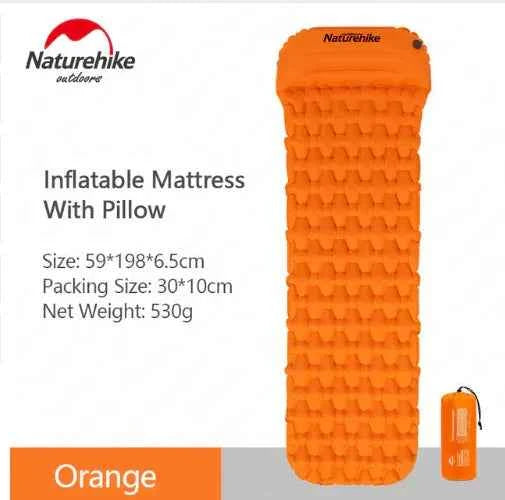 Outdoor Inflatable Mattress - Moisture-Proof Camping Tent Sleep Pad with Pillow Options | 1P & 2P