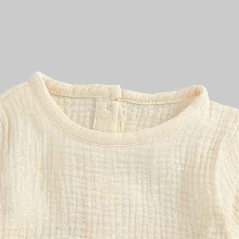 Muslin Full Sleeve Dress - Cream