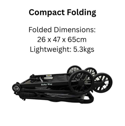 Roam Compact Travel-Friendly Stroller with Extended Canopy - SAND