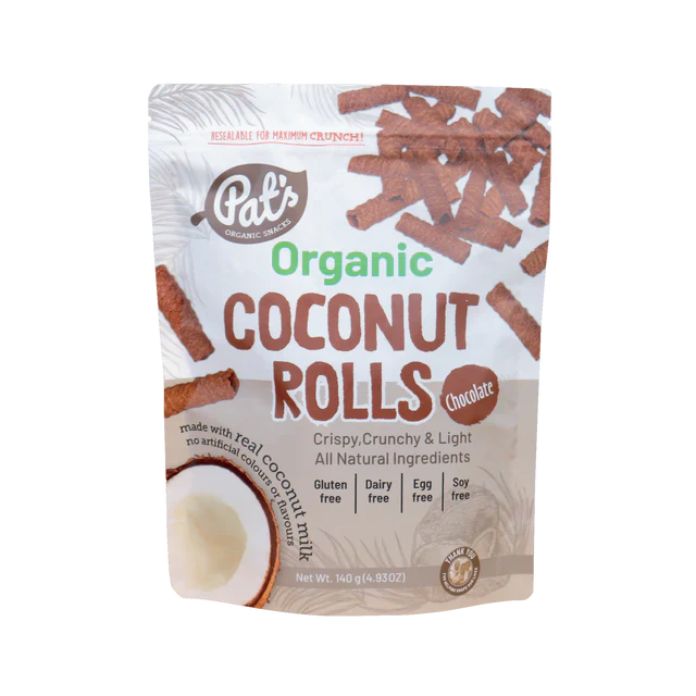 Organic Coconut Rolls (Chocolate) 140g livelifestore.co.nz