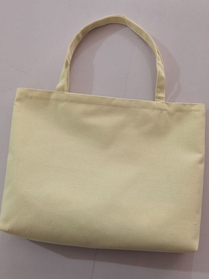 Canvas Women Tote Bag with Zipper