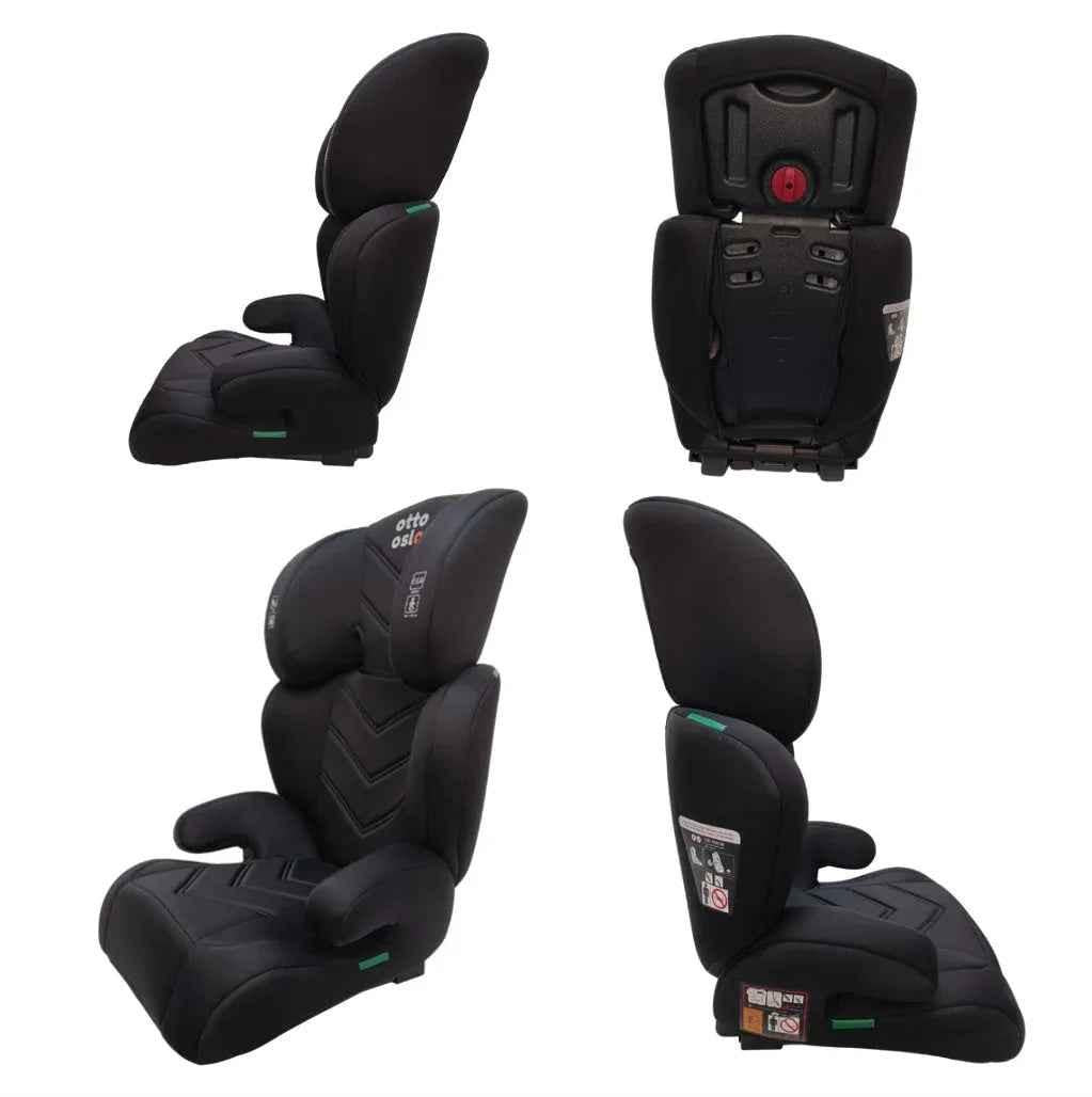 Zen i-Size Booster Car Seat with ISOFIX and Adjustable Headrest - BLACK