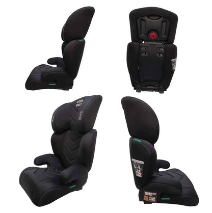 Zen i-Size Booster Car Seat with ISOFIX and Adjustable Headrest - BLACK