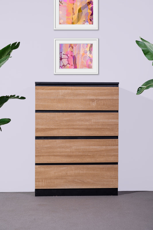 Camie Chest of 4 Drawers Black sue-e furniture