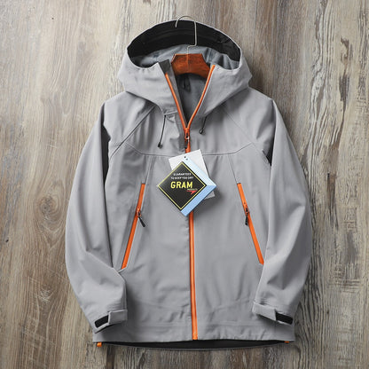 Men's Windproof Softshell Jacket — Waterproof Hooded Outdoor Layer | Hiking & Adventure