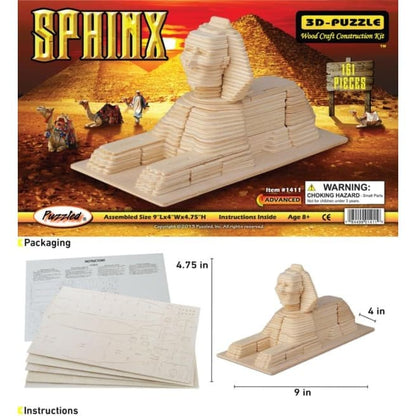 3D puzzle of the Sphinx by 9eight5, featuring detailed stone texture and intricate design for educational and decorative display
