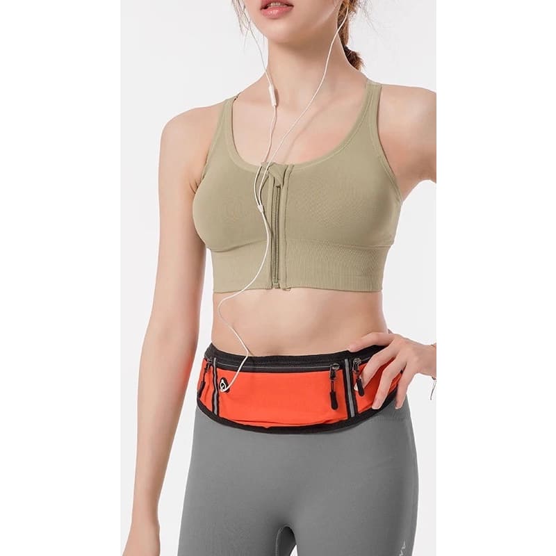 Black 9eight5 running waist bag, 45cm x 11cm, made of durable apparel and clothing material for outdoor exercise and running.
