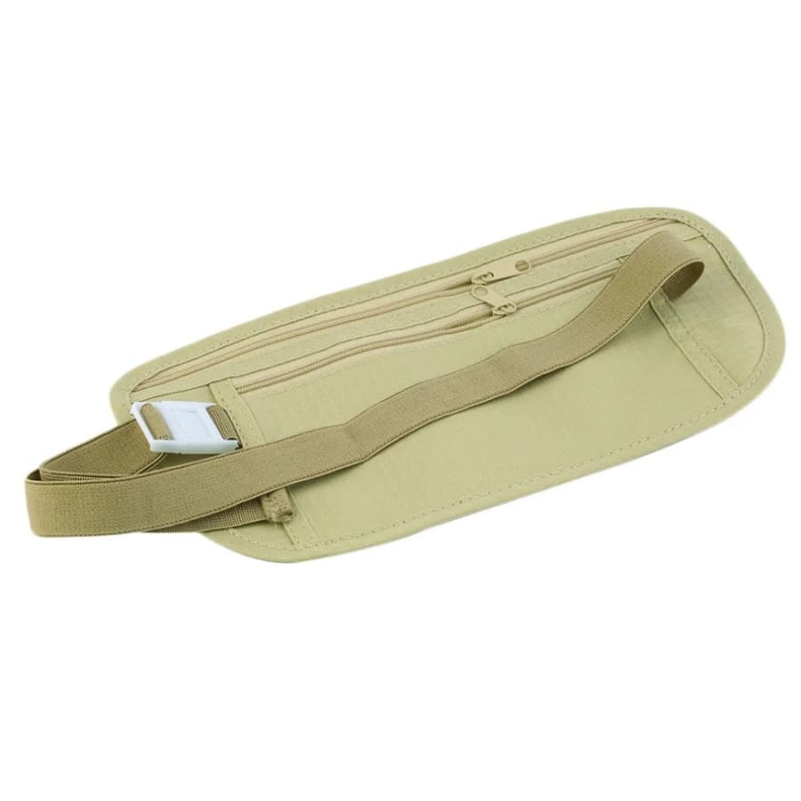 Black 9eight5 travel waist bag, compact and stylish accessory for secure, hands-free carrying during travel or outings.