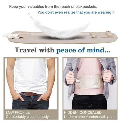 Black 9eight5 travel waist bag with adjustable strap and multiple compartments for convenient storage.