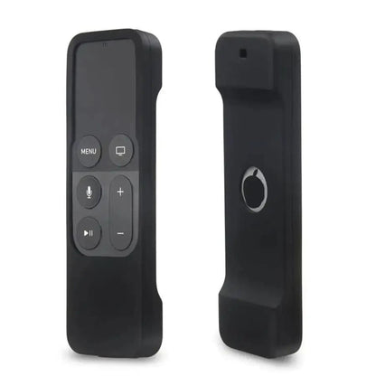 Black 9eight5 Apple TV 4th Gen remote cover, protective electronics accessory for Apple TV remote control.