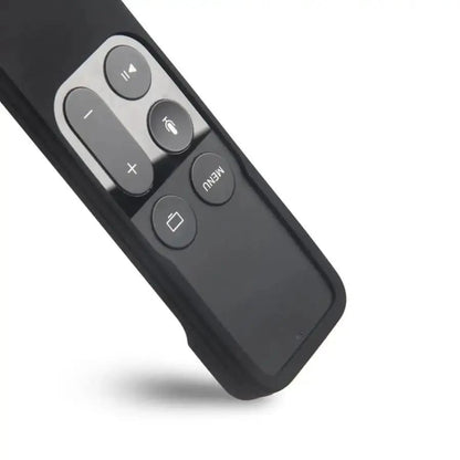 Black Apple TV 4th Gen remote cover by 9eight5, made of durable material for protection and easy grip.