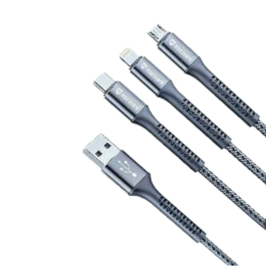 Maxguard 1.2m M+C+L cable from 9eight5, electronics accessory with multiple connectors, shown coiled with connectors visible