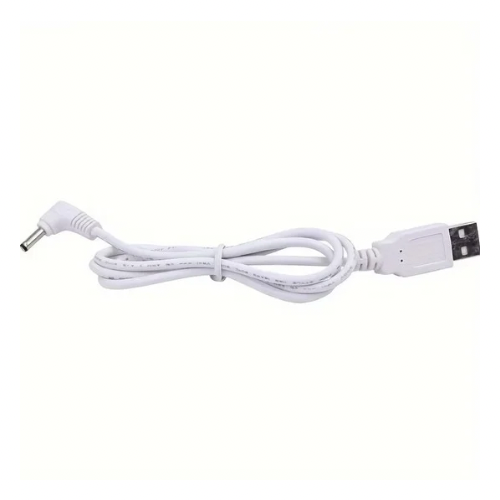 White 1m 3.5mm x 1.35mm elbow barrel jack power cable by 9eight5, suitable for electronic device charging.