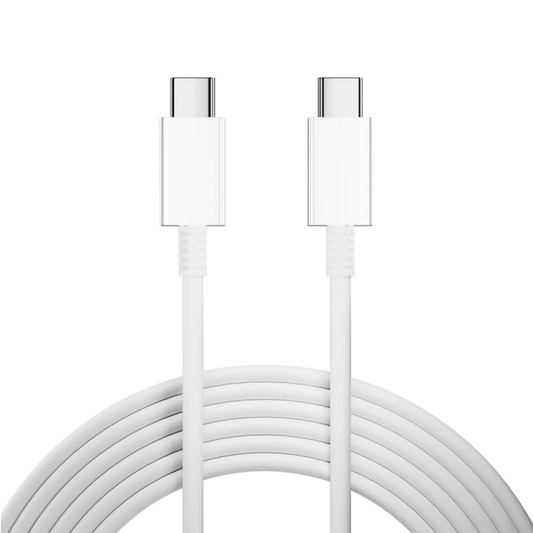 White 1m USB-C to USB-C charger and data transfer cable by 9eight5, ideal for fast charging and data syncing.