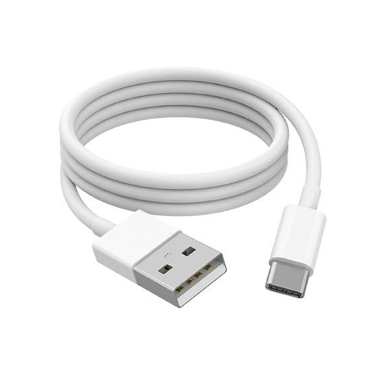 White 1m USB-A to USB-C charger cable for HTC phones from 9eight5, electronics accessory with USB connection ends.