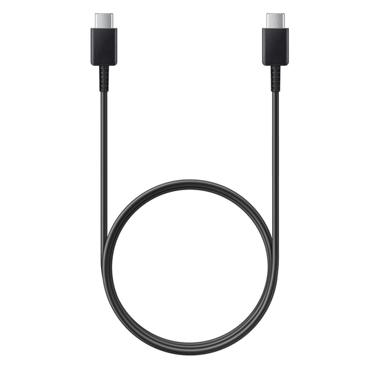 Black 1m USB-C to USB-C charger cable for HTC phones by 9eight5, showing a close-up of the cable's connectors.