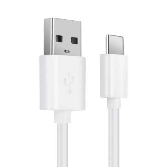 White 1m USB-A to USB-C charger cable for Motorola phones by 9eight5, designed for fast and reliable charging and data transfer.