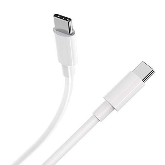 White 1m USB-C to USB-C charger cable for Motorola phones by 9eight5, designed for fast data transfer and charging.