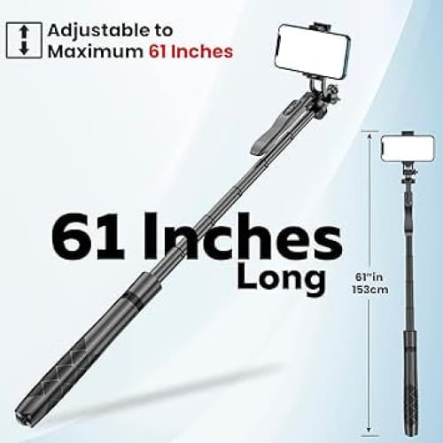 9eight5 L16 Selfie Stick with remote and stand, electronic accessory for taking selfies with adjustable grip and extendable pole.