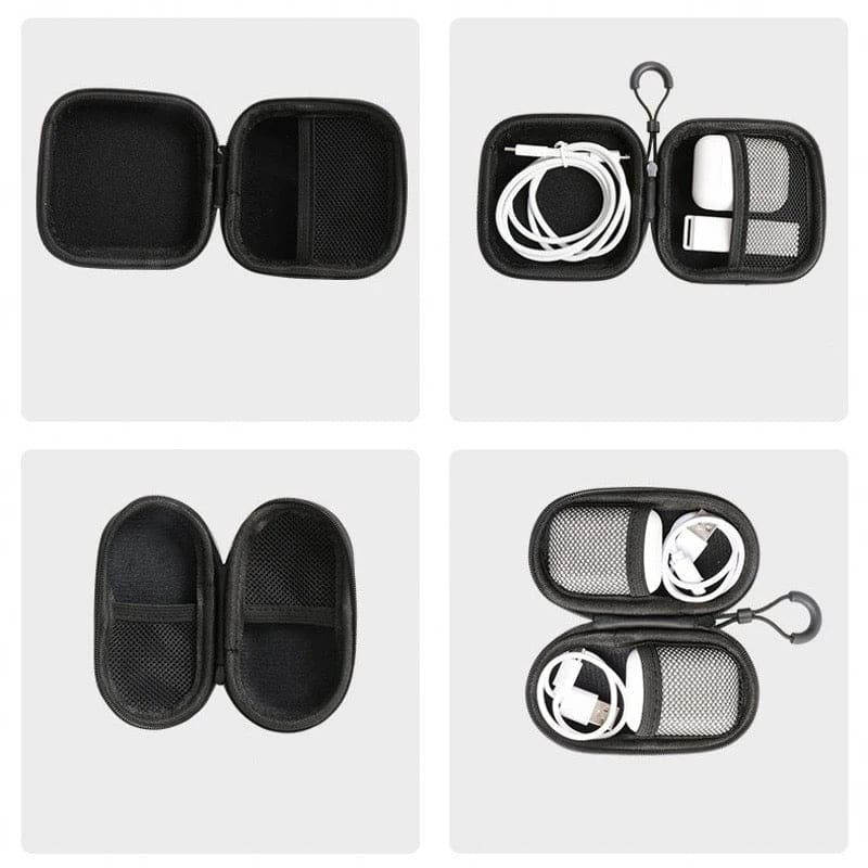 Square earphones case by 9eight5, a compact electronics accessory for storing earphones, available in three shapes.