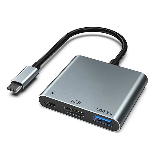 9eight5 USB 3.1-C Type-C to Hub Adapter showing a sleek black connector and multiple USB ports on a white background.