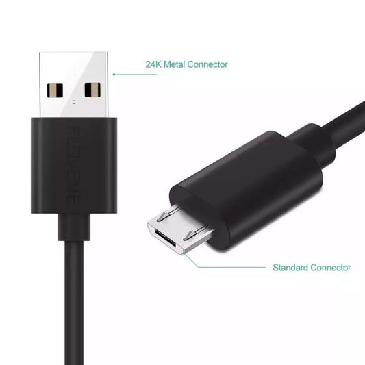 Black 9eight5 Micro USB cable, 25cm length, used for charging and data transfer in electronics accessories.