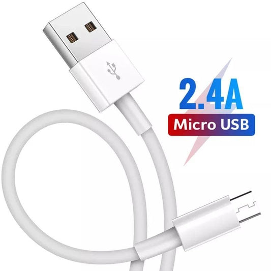 White 25cm Micro USB cable by 9eight5, electronic accessory for charging and data transfer, featuring a compact compact design.