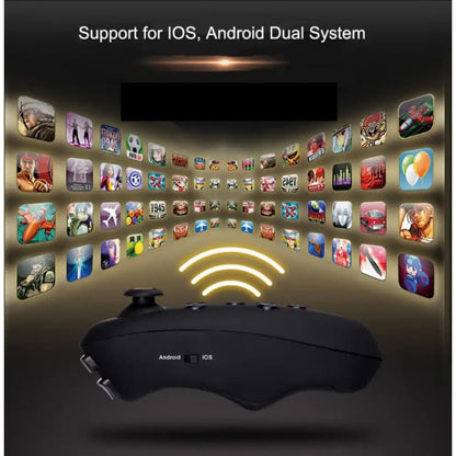 9eight5 VR goggles and remote for immersive virtual reality experiences, with sleek black design and ergonomic controls.