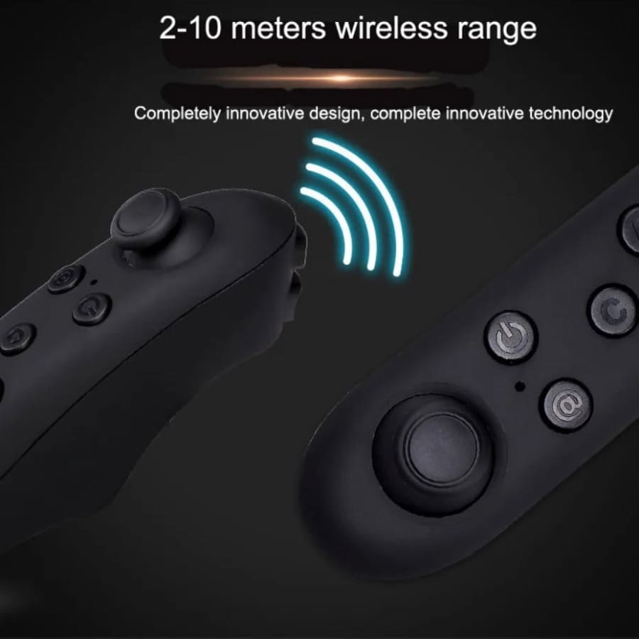9eight5 VR goggles with remote for immersive virtual reality experiences, featuring adjustable straps and built-in controls.