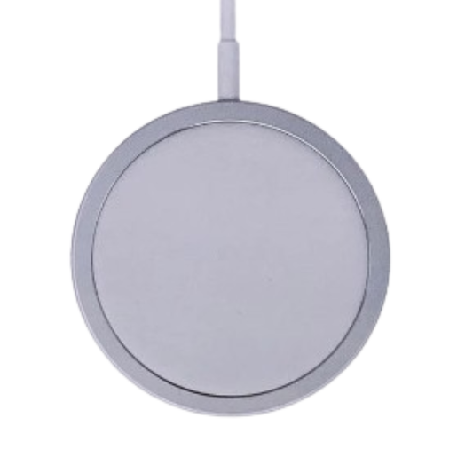9eight5 MagSafe wireless charger for iPhone, sleek electronic accessory with magnetic alignment for easy charging.