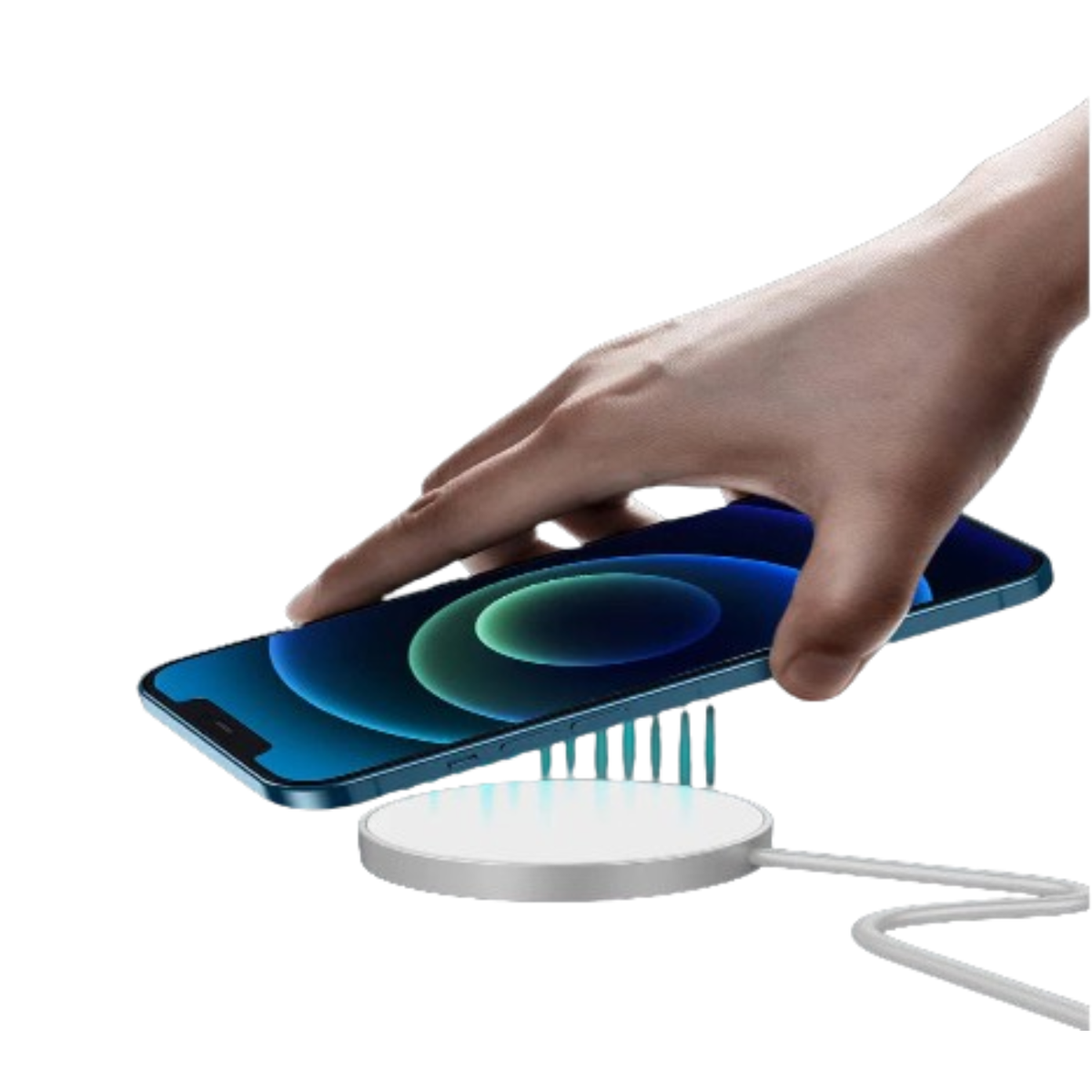 9eight5 MagSafe wireless charger for iPhone, sleek electronics accessory with magnetic alignment for easy charging.