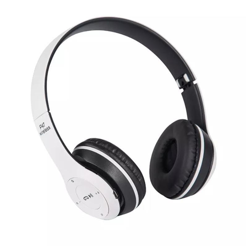 9eight5 P47 wireless headphones, sleek electronic accessories with over-ear design and built-in microphone for clear audio.