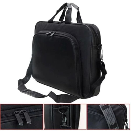 Nylon 17-inch laptop bag from 9eight5 with padded compartments and adjustable strap for secure carry.