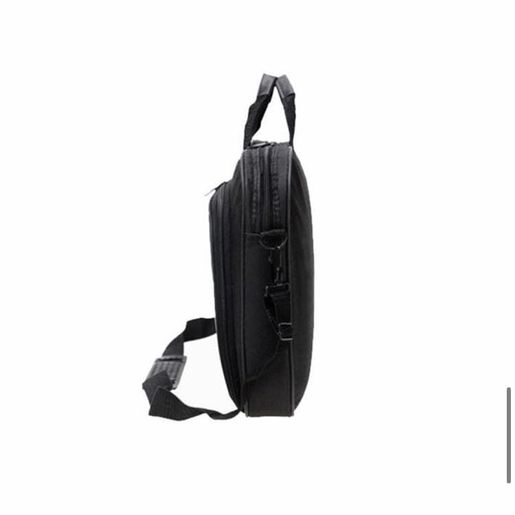 Nylon 17-inch laptop bag by 9eight5 with padded compartments and adjustable strap for secure carrying.
