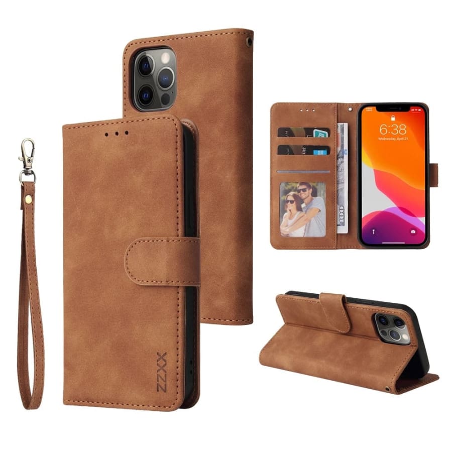 Black 9eight5 phone case for iPhone 14 Plus (6.7”) with a sleek design, also available in two other colors.