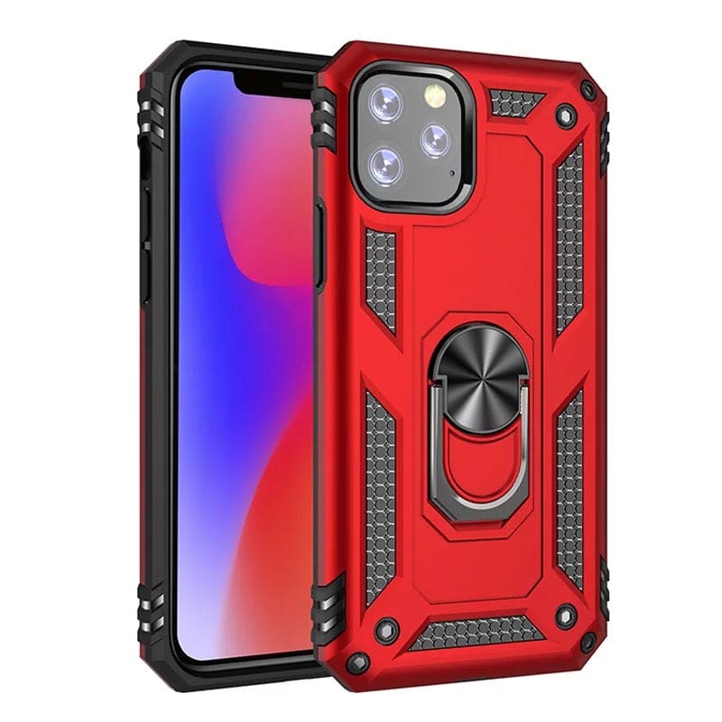 Black Rugged Case for iPhone 14 Pro (6.1”) by 9eight5, showing durable protective design and textured surface for secure grip.