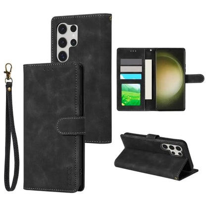 Black Samsung Galaxy S24 Ultra phone case by 9eight5, shown with other color options, durable and stylish protective cover.