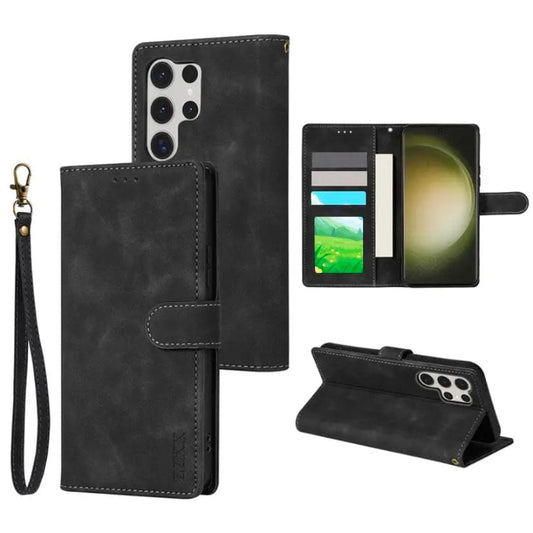 Black Samsung Galaxy S24 Ultra phone case by 9eight5, shown with other color options, durable and stylish protective cover.