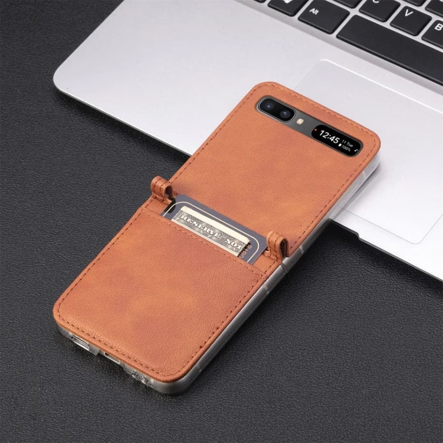 Black 9eight5 phone case for Samsung Galaxy Z Flip 2 and Z Flip 1, available in six colors, designed to protect and style the flip phone.