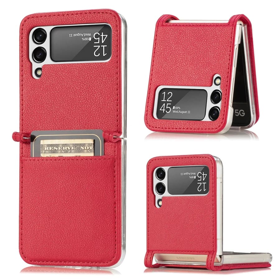 Black 9eight5 phone case for Samsung Galaxy Z Flip 3 with a sleek design, part of a 6-color variety for stylish protection.