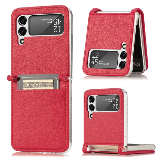Black 9eight5 phone case for Samsung Galaxy Z Flip 3 with a sleek design, part of a 6-color variety for stylish protection.