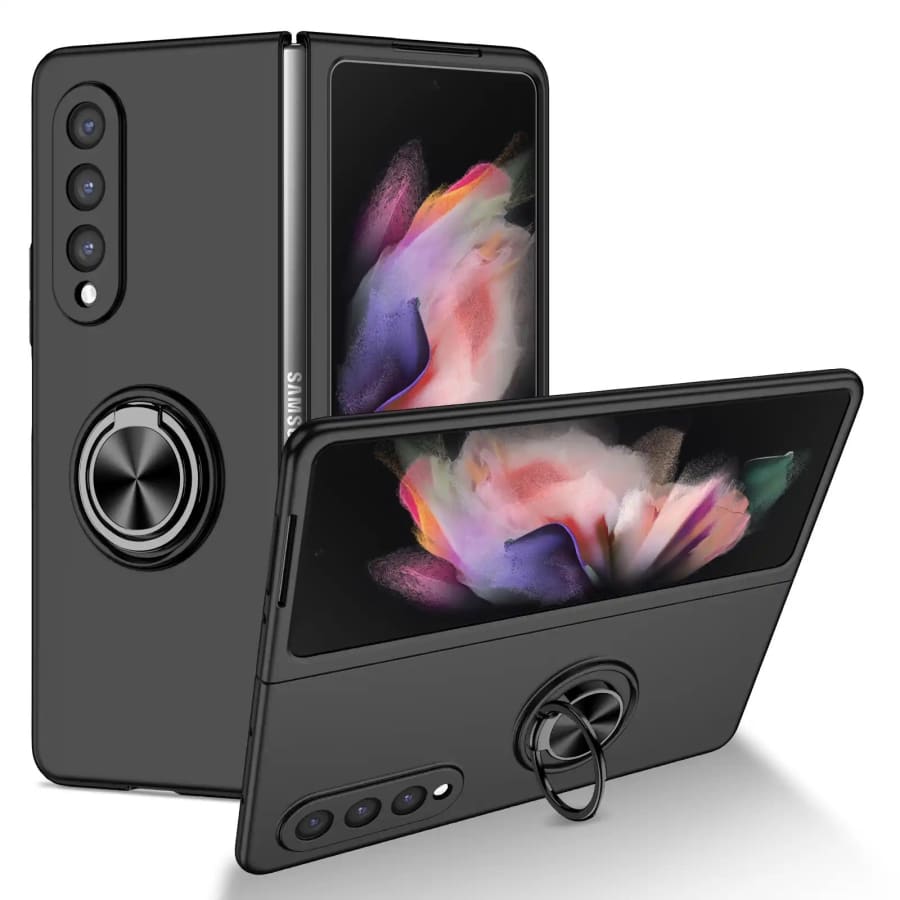 Black Samsung Galaxy Z Fold 2 phone case from 9eight5, showing a slim protective cover with precise cutouts.